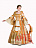 Платье "Рококо" со складками Ватто нач. 18 века Бежевый-Оранжевый