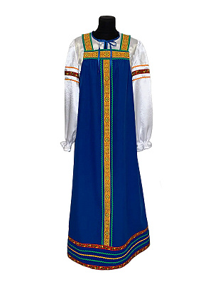Сарафан с рубашкой Синий-Белый