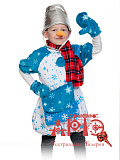 Костюм карнавальный "Снеговик Почтовик" (Цв: Белый-Голубой Размер: 110-116 см) Белый-Голубой