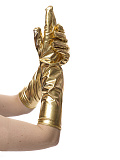 Перчатки блестящие длинные (Цв: Золотой ) Золотой