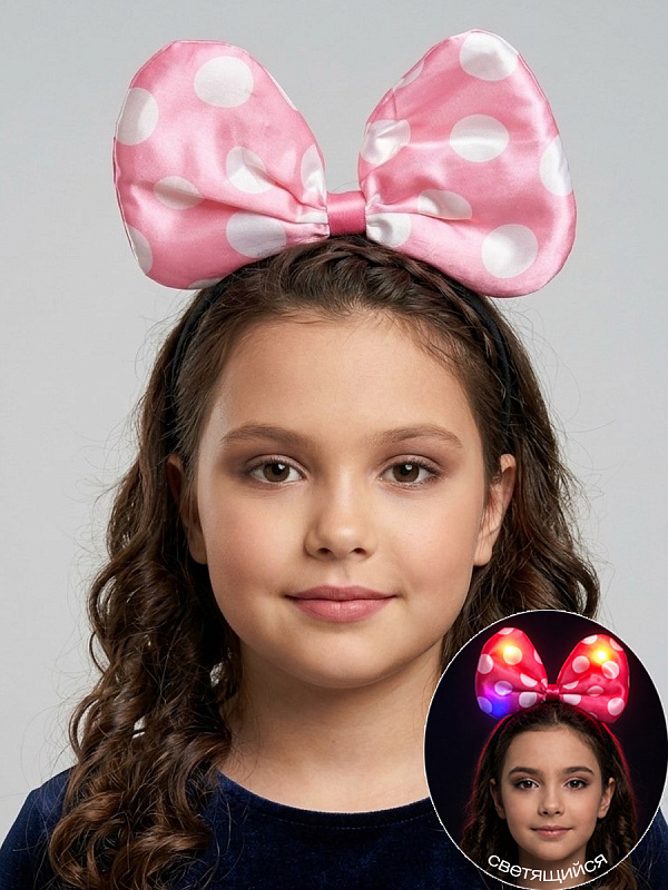 Ободок "Бант в горошек"