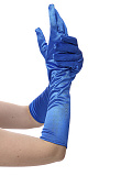 Перчатки женские атласные до локтя, 38 см (Цв: Синий ) Синий