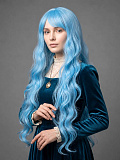 Парик длинный волнистый с челкой, длина 85 см