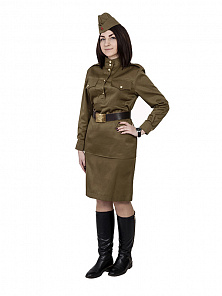 Военная форма женская (гимнастерка, юбка, ремень и пилотка)