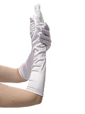 Перчатки женские атласные до локтя, 38 см (Цв: Белый ) Белый