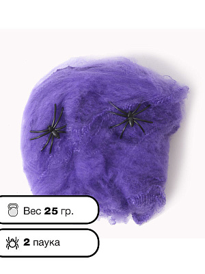 Паутина с паучками 25 гр. Фиолетовый