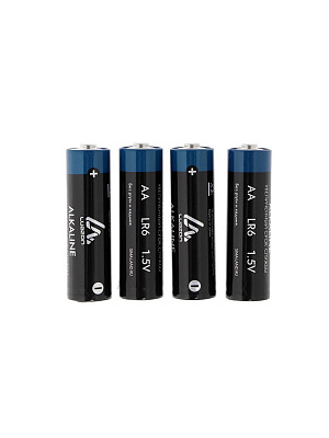 Батарейка алкалиновая (щелочная) LuazON,AA,LR6,спайка, НАБОР4 шт. Разноцветный