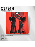 Серьги-гвоздики "Дьяволица", акрил