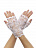 Перчатки кружевные без пальцев, короткие, длина 14 см. Белый