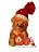 Упаковка для подарков Мишка новогодний в красном колпаке										 Разноцветный