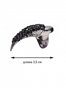 Кольцо-коготь со стразами