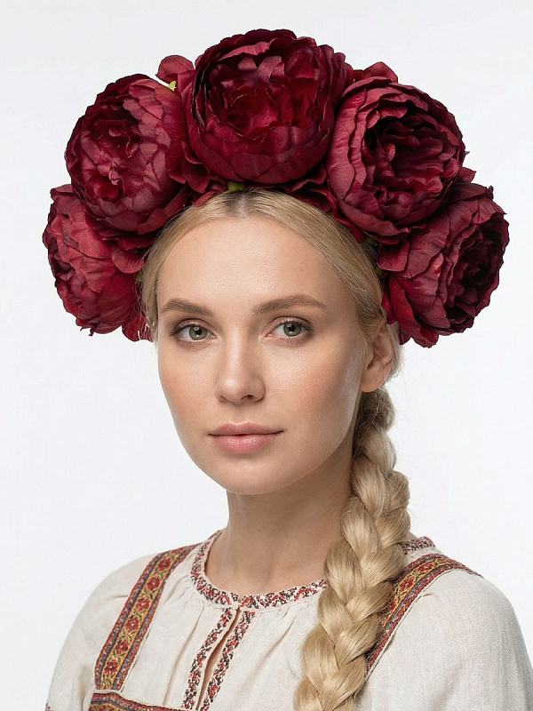Кокошник "Пионы"