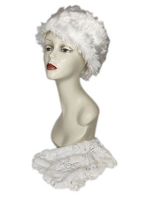 Комплект "Снегурочка" (шапка, варежки) Белый