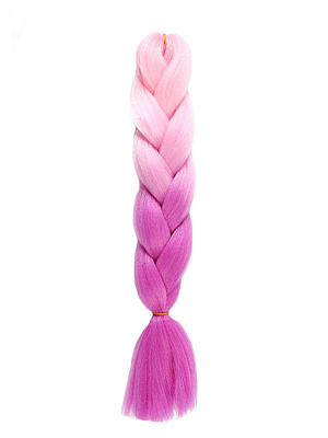 Канекалон двухцветный, гофрированный, светло-розовый-фиолетовый 60 см Св. Розовый-Розовый-Фиолетовый
