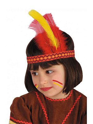 Повязка "Индеец с тремя перьями" размер головы от 55 до 60 Разноцветный