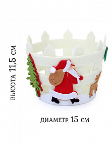 Новогодняя корзинка для декора "Дед Мороз с подарками"