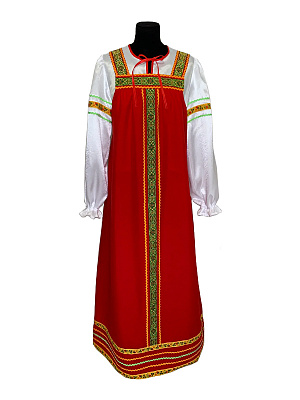 Сарафан с рубашкой Красный-Белый