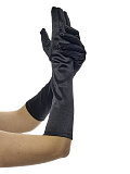 Перчатки женские атласные до локтя, 38 см (Цв: Черный ) Черный