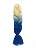 Канекалон двухцветный, гофрированный, светло-беж-синий 60 см Св. Бежевый-Синий