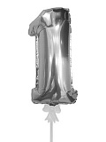 Шар самонадувающийся "Мини-цифра, 1"  (Цв: Серебряный ) Серебряный