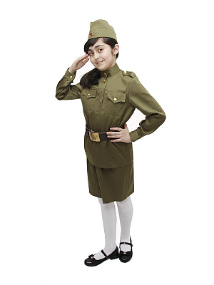Военная форма для девочек Оливковый