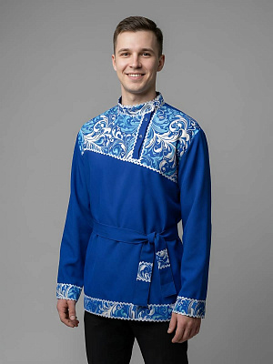 Косоворотка "Витязь" гжель Синий