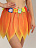 Юбка гавайская "Листики и цветочки" 36 см. Оранжевый