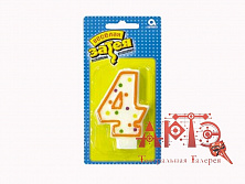 Свеча -цифра "4" 7,6см.