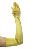Перчатки женские атласные выше локтя, 55 см (Цв: Желтый ) Желтый