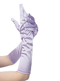 Перчатки женские атласные до локтя, 38 см (Цв: Св. Сиреневый ) Св. Сиреневый