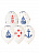 Набор шаров "Шелкография Морская" 36 см. 5шт. Разноцветный