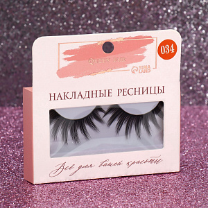 Ресницы накладные лента б/клея №034/14мм нейлон Черный