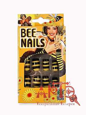 Ногти "Пчелка" Черный-Желтый