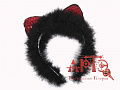 Ушки "Кошки" (Цв: Черный-Красный ) Черный-Красный